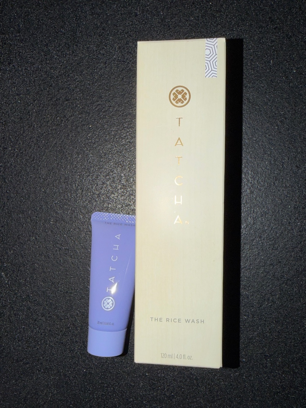 New authentic sealed Tatcha rice wash full size 4.0 oz with  travel size